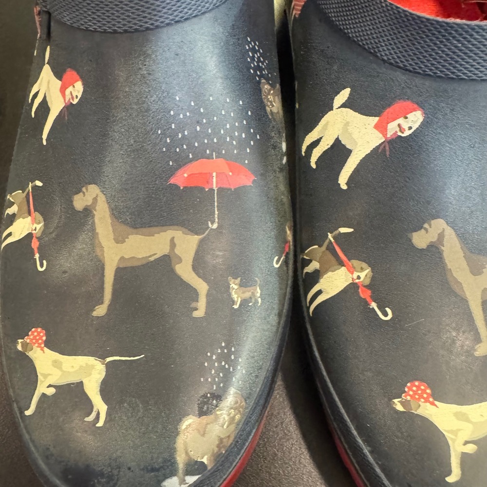 Joules Garden Clogs Womens Size 9 Navy Blue Red Rainy Day Dogs Waterproof Shoes - Picture 7 of 7